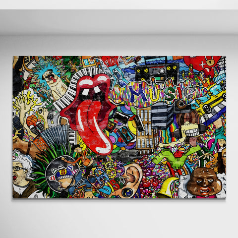 Abstract Music Graffiti Wall Art